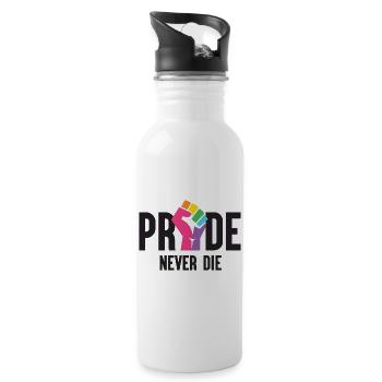 Pride Month LGBT - Pride Never Die - Trinkflasche mit integriertem Trinkhalm - Weiß - Rechts