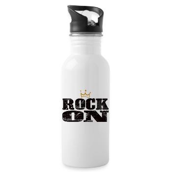ROCK ON - Gourde avec paille intégrée - blanc - Droite