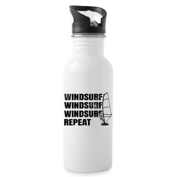 Windsurfen Wiederholen - Trinkflasche mit integriertem Trinkhalm - Weiß - Rechts