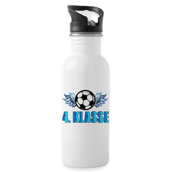 4. Klasse Hobby Fußball - VIERTKLÄSSLER - Trinkflasche mit integriertem Trinkhalm - Weiß - Rechts