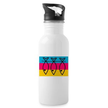 SARDINE. FISH. APRIL FOOL. EASTER. SEA - Water bottle with straw - white - Right