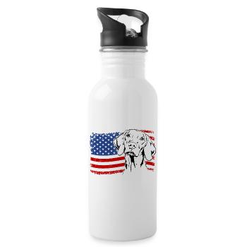 Magyar Vizsla America Flag Dogs Dog Wilsigns - Water bottle with straw - white - Right