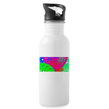 Störe meine Kreise nicht - Trinkflasche mit integriertem Trinkhalm - Weiß - Rechts