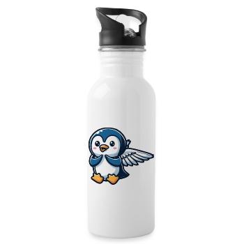 Celestial Penguin Wings - Water bottle with straw - white - Right