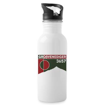 Großvenediger Finisher Bergtour Hochtour Andenken - Trinkflasche mit integriertem Trinkhalm - Weiß - Rechts