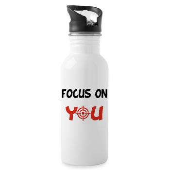 Focus on You (English & Black) - Water bottle with straw - white - Right