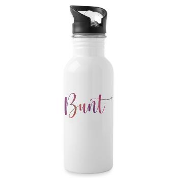 Bunt - Trinkflasche mit integriertem Trinkhalm - Weiß - Rechts
