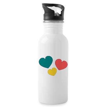 CHRISTMAS. YEAR. ANNIVERSARY. RETIREMENT. FATHER'S DAY - Water bottle with straw - white - Right