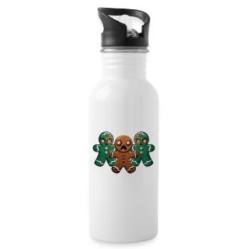 Walking Gingerbread - Water bottle with straw - white - Right