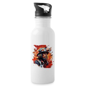 Burning Passion - Water bottle with straw - white - Right