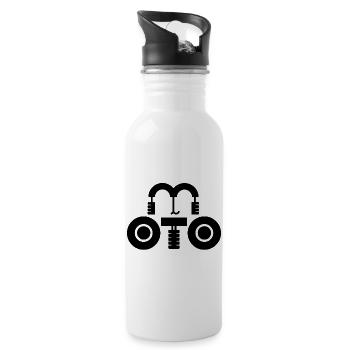 moto, logo moto, fan de moto - Gourde avec paille intégrée - blanc - Droite