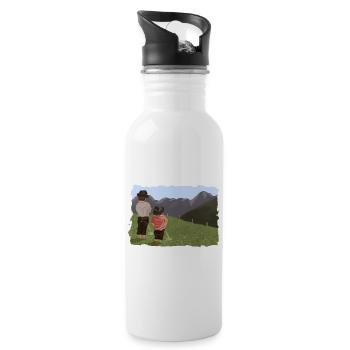 Biesler mit Aussicht - Trinkflasche mit integriertem Trinkhalm - Weiß - Rechts
