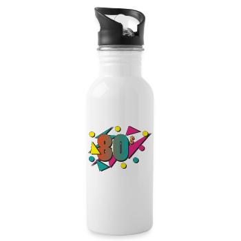 The 80's - Trinkflasche mit integriertem Trinkhalm - Weiß - Rechts