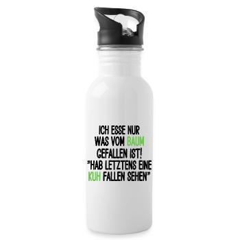 Fleischliebhaber Spruch Carnist Fleischfanatiker - Trinkflasche mit integriertem Trinkhalm - Weiß - Rechts