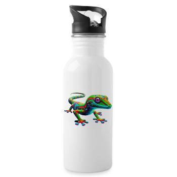 Gecko - Gourde avec paille intégrée - blanc - Droite