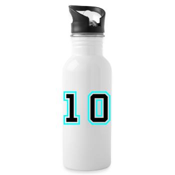 Symbole à 10 chiffres - Gourde avec paille intégrée - blanc - Droite