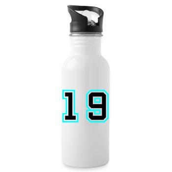 19 Zahl symbol - Trinkflasche mit integriertem Trinkhalm - Weiß - Rechts