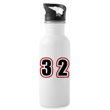 32 Number College - Water bottle with straw - white - Right
