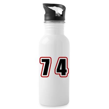 74 Number College - Water bottle with straw - white - Right