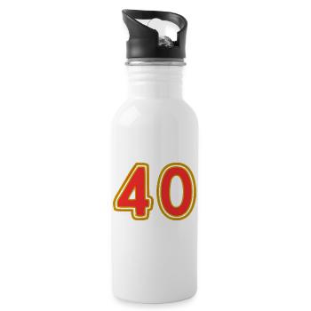 40 - Water bottle with straw - white - Right