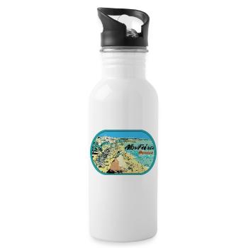 Illustration Peneco Beach, Albufeira, Algarve - Water bottle with straw - white - Right
