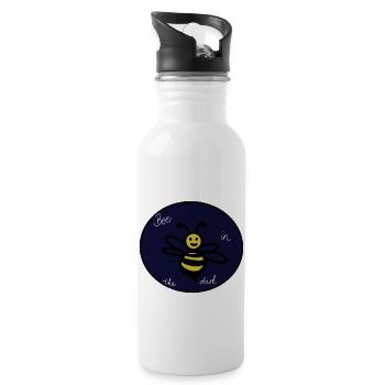 Bee in the dark - Trinkflasche mit integriertem Trinkhalm - Weiß - Rechts