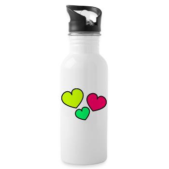 HAPPY FATHER'S DAY. DAD. FATHER'S DAY. FATHER - Water bottle with straw - white - Right