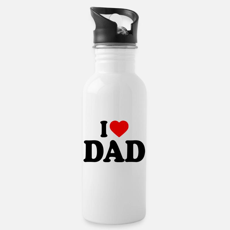 I love dad - Gourde avec paille intégrée - blanc