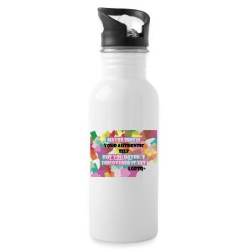 Who am I? LGBTQ+? - Water bottle with straw - white - Right