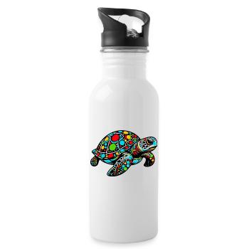 Turtle - Water bottle with straw - white - Right