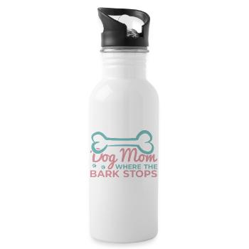 Hunde Mama Spruch - Trinkflasche mit integriertem Trinkhalm - Weiß - Rechts