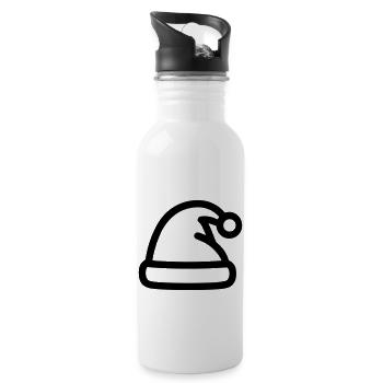 Christmas hat - Water bottle with straw - white - Right