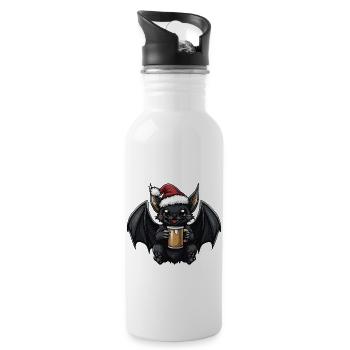 Bat Christmas Beer - Water bottle with straw - white - Right