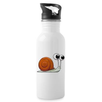 Snail - Water bottle with straw - white - Right