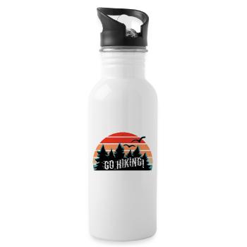 In Love with Mountains & Hiking – Go Hiking! - Water bottle with straw - white - Right