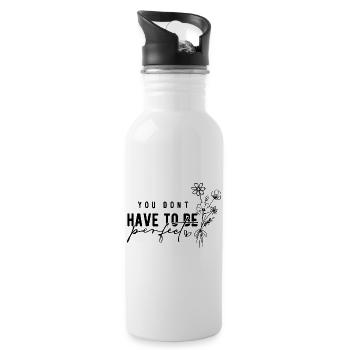 You Don't Have to Be Perfect – Acceptance - Water bottle with straw - white - Right