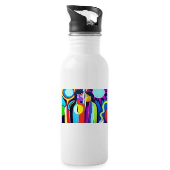 Cultural diversity abstract - Water bottle with straw - white - Right