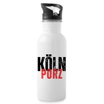 Porz schwarz rot - Trinkflasche mit integriertem Trinkhalm - Weiß - Rechts