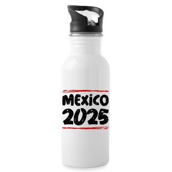 Mexiko 2025 Spruch - Trinkflasche mit integriertem Trinkhalm - Weiß - Rechts