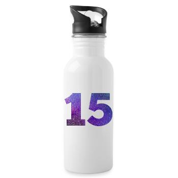 Numéro 15 galaxie - Gourde avec paille intégrée - blanc - Droite