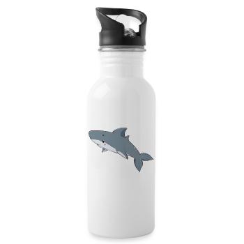 Requin - Gourde avec paille intégrée - blanc - Droite