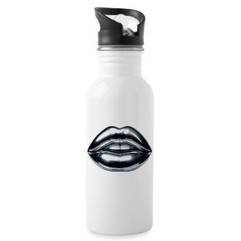Chrome Kiss - Water bottle with straw - white - Right