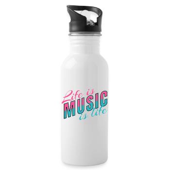 Life Is Music Is Life Statement for Musicians - Water bottle with straw - white - Right