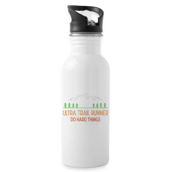 Ultra Trail Runner - Do Hard Things - Water bottle with straw - white - Right