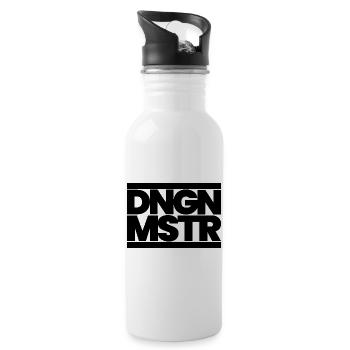 DNGN MSTR – RPG Game Master Minimal Design -Black - Trinkflasche mit integriertem Trinkhalm - Weiß - Rechts
