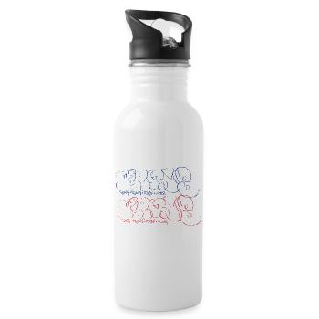 Das ultimative Pariser Street Art Souvenir  - Trinkflasche mit integriertem Trinkhalm - Weiß - Rechts