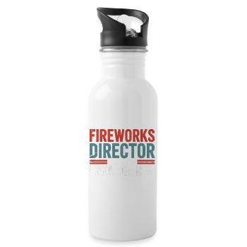 Funny Fireworks Director Jokes 4th Of July - Trinkflasche mit integriertem Trinkhalm - Weiß - Rechts