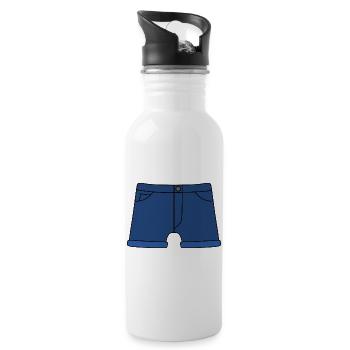 Short décontracté en jean avec ourlet roulé - Gourde avec paille intégrée - blanc - Droite