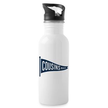 Cousins Beach – Pennant Flag - Trinkflasche mit integriertem Trinkhalm - Weiß - Rechts