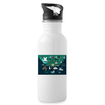 Southern Norway Souvenir - Water bottle with straw - white - Right